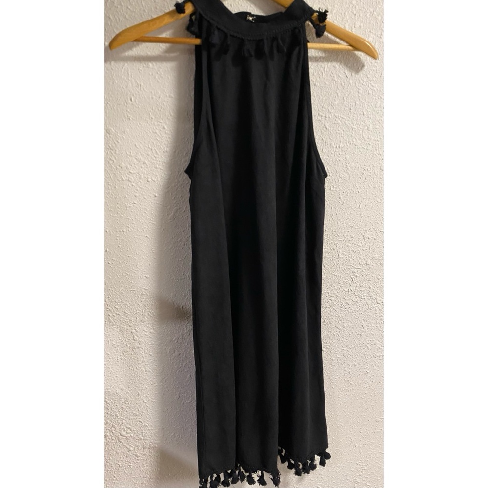 Entro Black Sleeveles suede mid length/mini dress, large